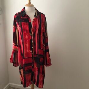 Rafaella Multicolor Striped Top Blouse  with Bell Sleeves very Classy